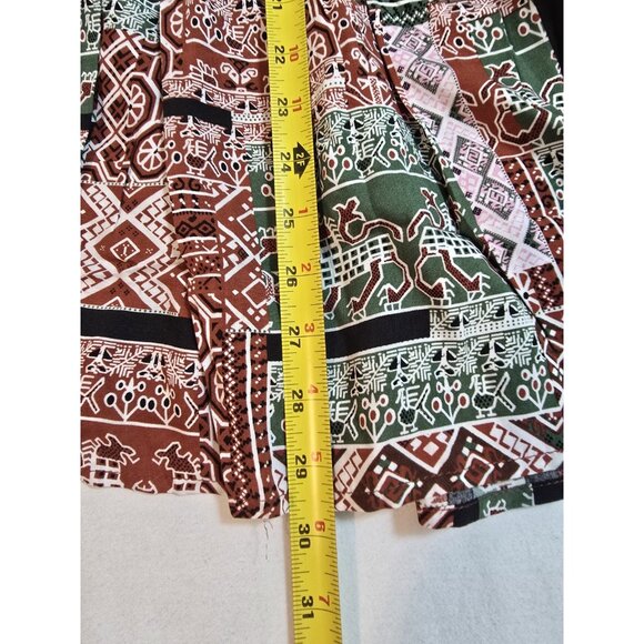 Easel tiered tunic top baby doll patchwork print pattern size M New - Picture 13 of 13